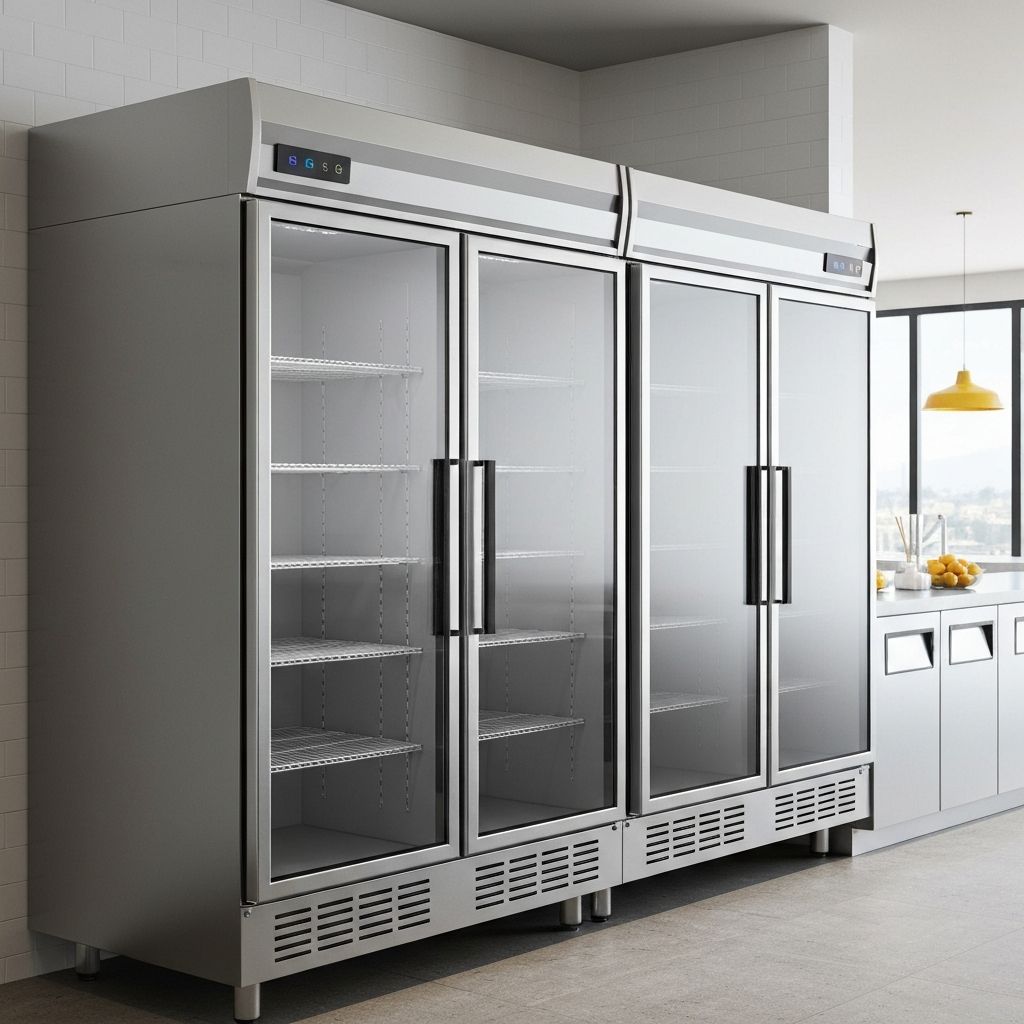 Commercial stainless-steel refrigeration unit in a modern Australian food-service environment